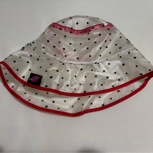 Betsey Johnson Kids Polka Dot Rain Hat - White and Red